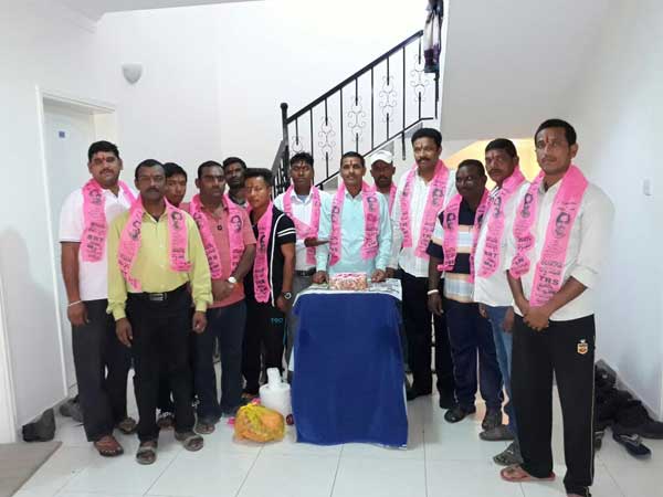 KCR birthday celebrations in muscat by TRS Nri cell KCR birthday celebrations in muscat by TRS Nri cell