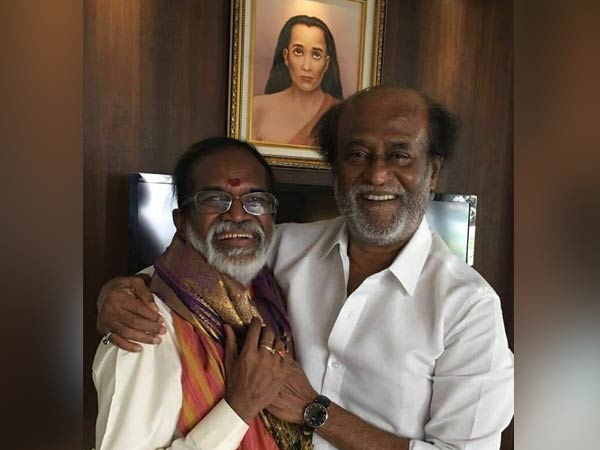 RK Nagar BJP candidate Gangai Amaran visits Rajinikanth's house RK Nagar BJP candidate Gangai Amaran visits Rajinikanth's house
