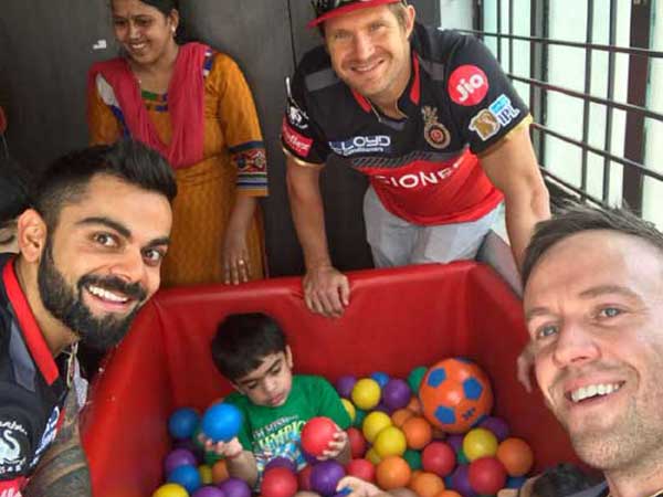 IPL 2017: Virat Kohli Takes A Break to Meet Specially Abled Children IPL 2017: Virat Kohli Takes A Break to Meet Specially Abled Children