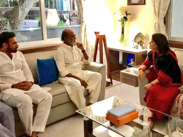 Poonam Mahajan meet Rajinikanth at his residence in Chennai Poonam Mahajan meet Rajinikanth at his residence in Chennai