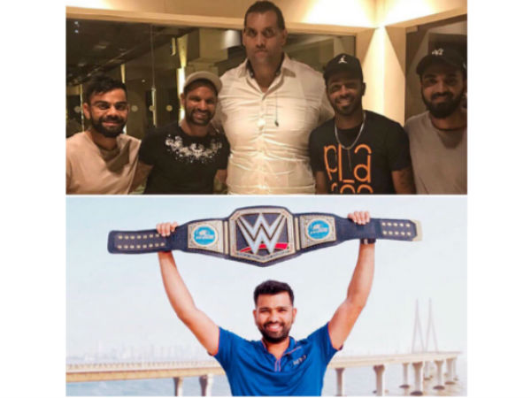 Rohit Shows Who's Boss after Kohli & Boys Meet The Great Khali Rohit Shows Who's Boss after Kohli & Boys Meet The Great Khali