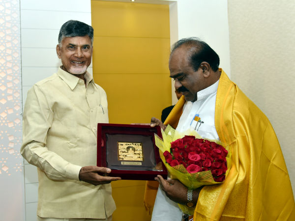 TS specaker invites AP CM Chandrababu to his son's marriage TS specaker invites AP CM Chandrababu to his son's marriage