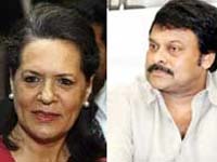 Sonia Gandhi and Chiranjeevi Sonia Gandhi and Chiranjeevi