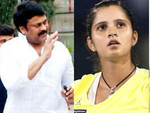 Chiranjeevi and Sania Mirza Chiranjeevi and Sania Mirza