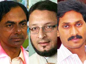 K Chandrasekhar Rao-Asaduddin Owaisi-YS Jagan K Chandrasekhar Rao-Asaduddin Owaisi-YS Jagan