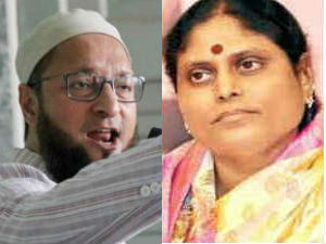 Asaduddin Owaisi - YS Vijayamma Asaduddin Owaisi - YS Vijayamma