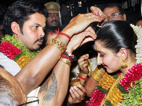 Sreesanth ties the knot with Jaipur princess in Kerala Sreesanth ties the knot with Jaipur princess in Kerala