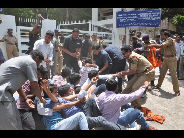 ABVP activists stage dharna ABVP activists stage dharna