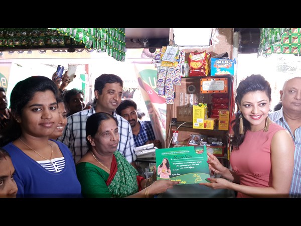 Kajal meets local people in Yellareddyguda Kajal meets local people in Yellareddyguda