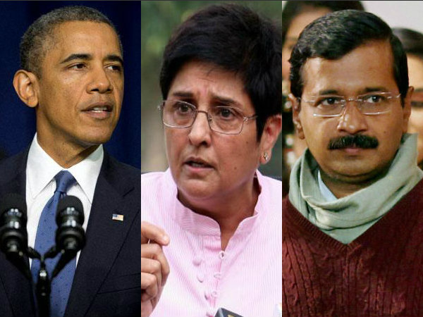 Barack Obama visit may brighten BJP's chances in Delhi polls, Kejriwal 'Playing Sob Sob', Says Kiran Bedi Barack Obama visit may brighten BJP's chances in Delhi polls, Kejriwal 'Playing Sob Sob', Says Kiran Bedi