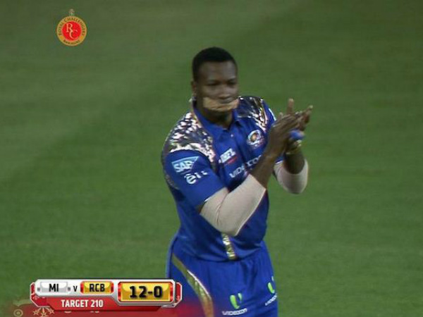 From Twitter: Reactions to Kieron Pollard's bizarre plastered mouth during RCB-MI match From Twitter: Reactions to Kieron Pollard's bizarre plastered mouth during RCB-MI match