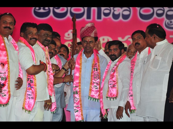 TRS plenary at LB stadium in Hyderabad TRS plenary at LB stadium in Hyderabad