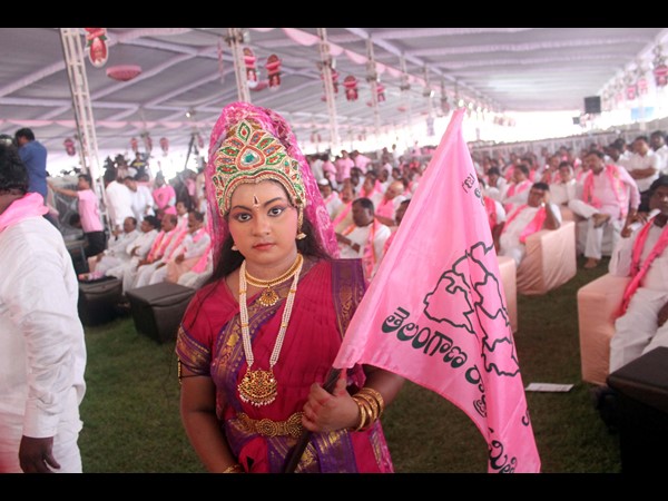 TRS plenary at LB stadium in Hyderabad TRS plenary at LB stadium in Hyderabad