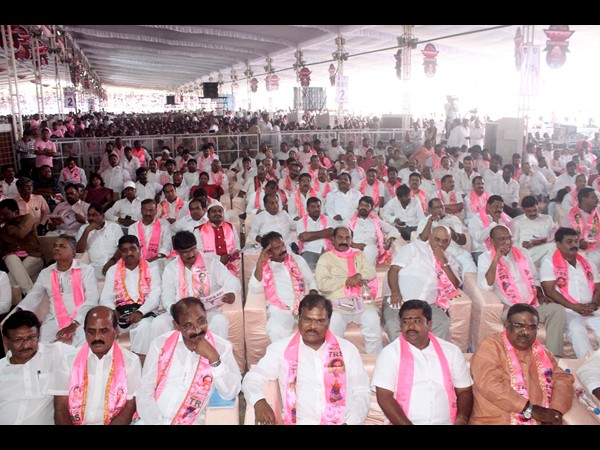 TRS plenary at LB stadium in Hyderabad TRS plenary at LB stadium in Hyderabad