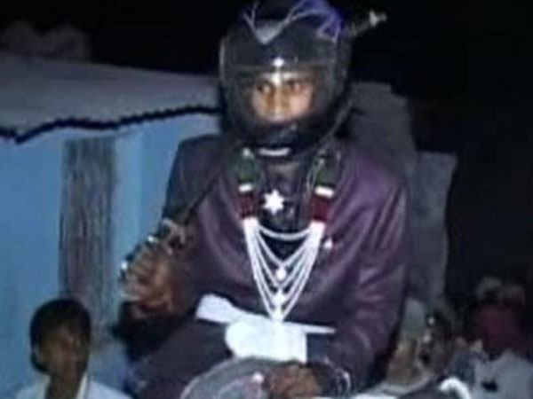 Dalit groom dons helmet after upper caste villagers pelt stones at wedding procession Dalit groom dons helmet after upper caste villagers pelt stones at wedding procession