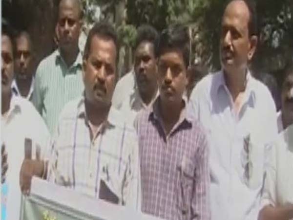 Employees protest at Mangalagiri Revenue office Employees protest at Mangalagiri Revenue office