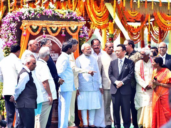 Amaravati rises as Modi lays foundation stone for capital Amaravati rises as Modi lays foundation stone for capital