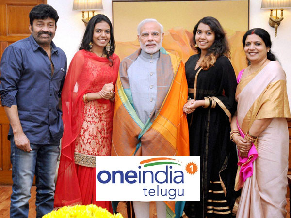 Rajashekhar and Jeevitha meets PM Modi Rajashekhar and Jeevitha meets PM Modi