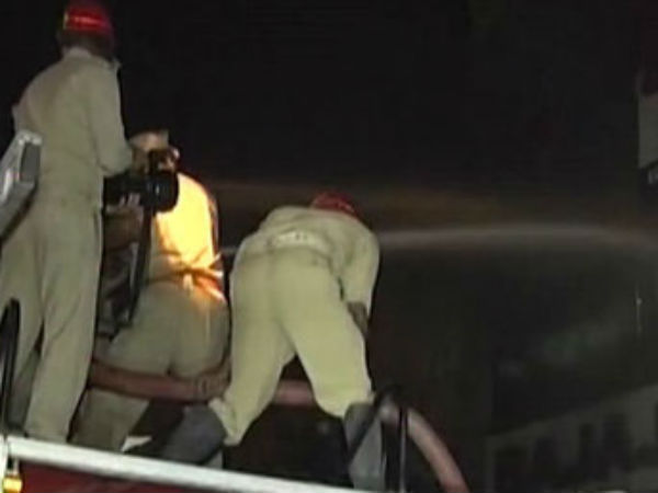 Crackers godown caught fire in hyderabad Crackers godown caught fire in hyderabad