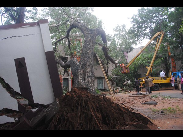 నడిరోడ్డుపై కుర్చీలో మంత్రి శిద్ధా: 24 గంటల్లో వరద గోతుల పూడ్చివేత
