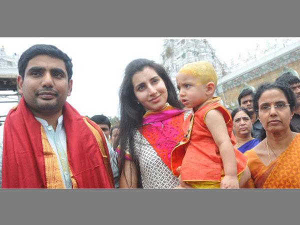 chandrababu naidu grandson Devansh at tirupati chandrababu naidu grandson Devansh at tirupati