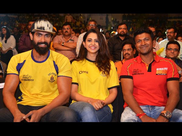 తెలుగు టైటాన్స్ మ్యాచ్లో రానా, రకుల్ సందడి