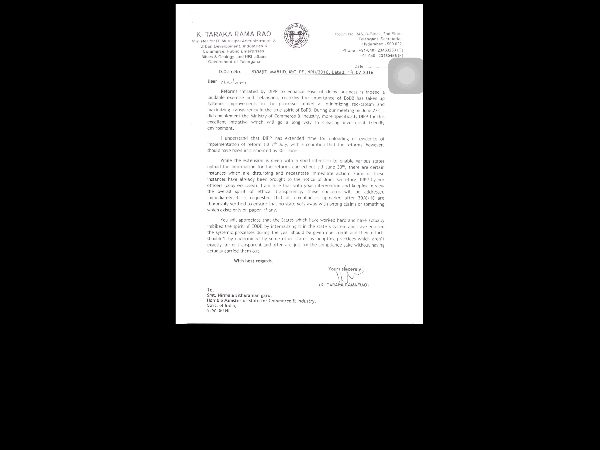 KTR complains to Centre about AP's 'unethical e-theft' KTR complains to Centre about AP's 'unethical e-theft'