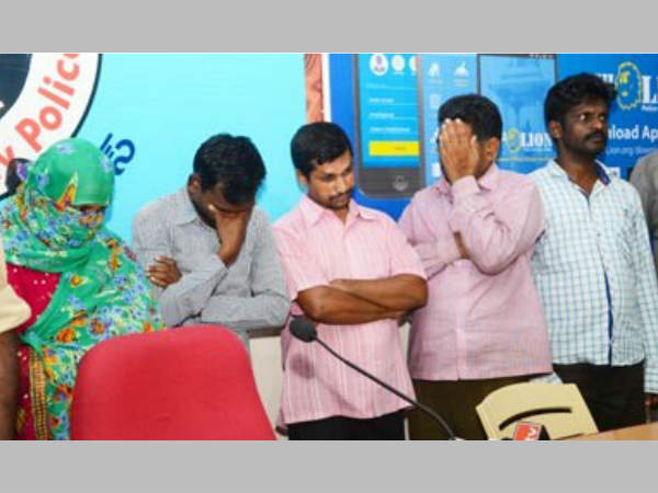 Police bring in front of media vijayawada kidnap case accused Police bring in front of media vijayawada kidnap case accused