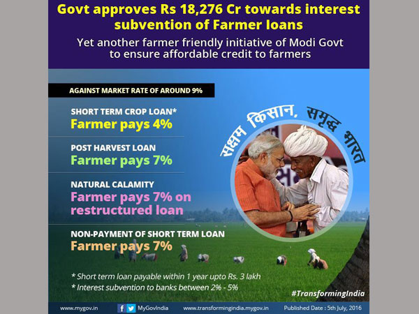 Cabinet approves interest subvention scheme for farmers Cabinet approves interest subvention scheme for farmers