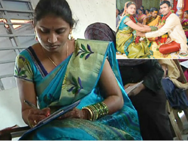 A girl writes exam on her wedding day A girl writes exam on her wedding day