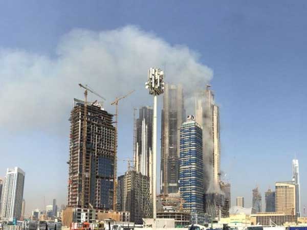 Fire Erupts In Residential Complex Near Dubai's Burj Khalifa Fire Erupts In Residential Complex Near Dubai's Burj Khalifa