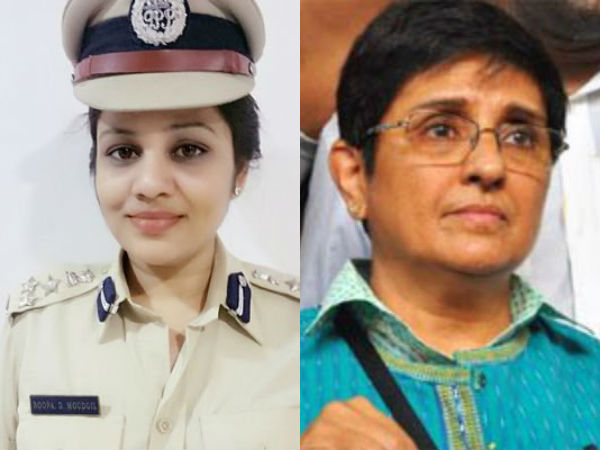 Puducherry Lt Governor Kiran Bedi and Karnataka IPS Roopa Puducherry Lt Governor Kiran Bedi and Karnataka IPS Roopa