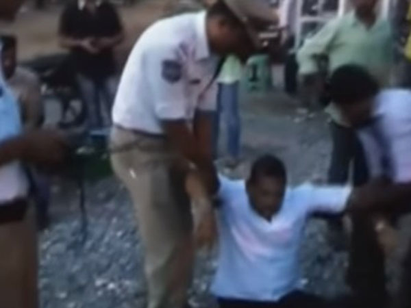 Drunken Man Hulchul At Police Drunk & Drive Test In LB Nagar Drunken Man Hulchul At Police Drunk & Drive Test In LB Nagar