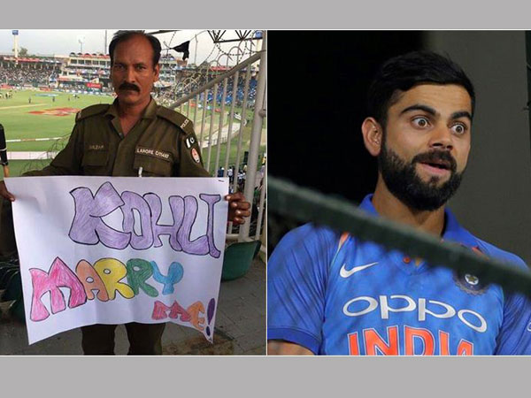 ‘Kohli, Marry Me!’: A Pakistani policeman’s placard for Virat Kohli is breaking the Internet ‘Kohli, Marry Me!’: A Pakistani policeman’s placard for Virat Kohli is breaking the Internet