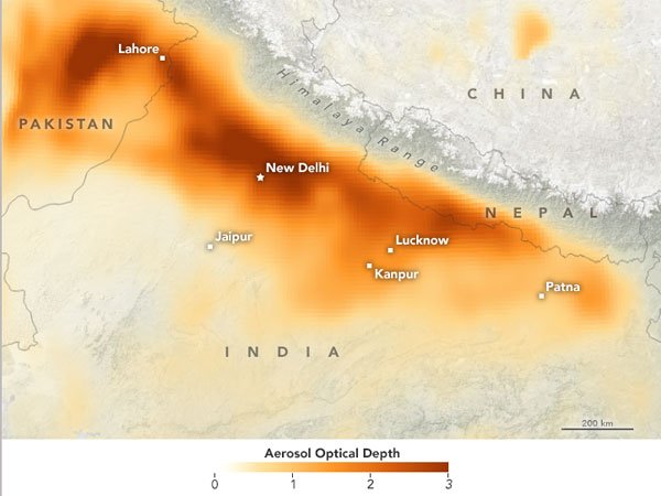 Delhi haze captured by NASA satellites Delhi haze captured by NASA satellites