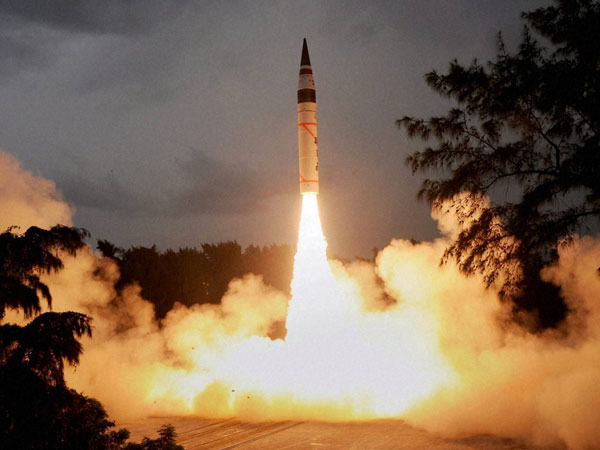 Surface-to-surface Agni-V missile successfully test fired off Odisha Surface-to-surface Agni-V missile successfully test fired off Odisha