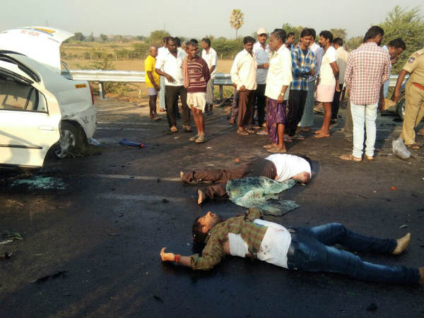 టైర్ పంక్చర్ కావడంతో: