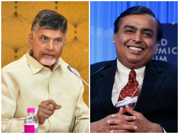Mukesh Ambani meets Chandrababu Naidu Mukesh Ambani meets Chandrababu Naidu