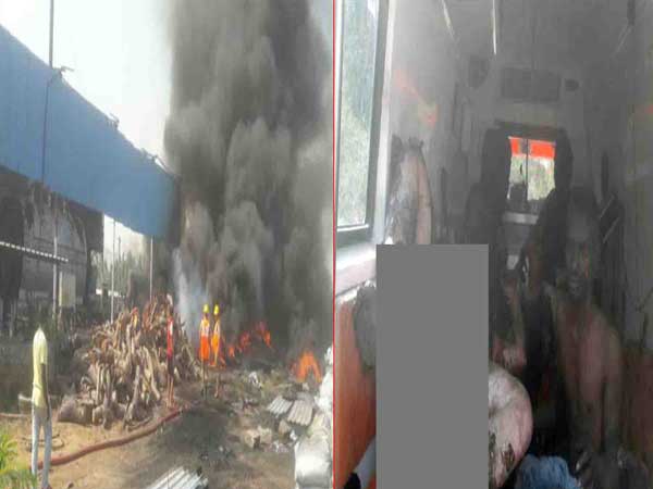 Major fire breaks out at tyre company in Anakapalli Major fire breaks out at tyre company in Anakapalli