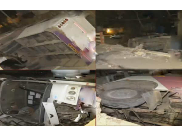 bus falls of moosapet flyover in hyderabad bus falls of moosapet flyover in hyderabad