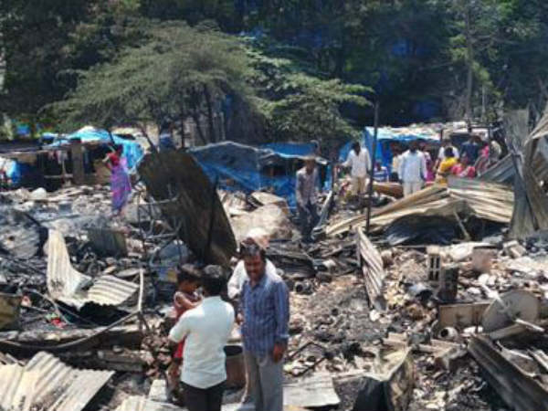 Huge Fire Accident at Madhapur in Hyderabad Huge Fire Accident at Madhapur in Hyderabad