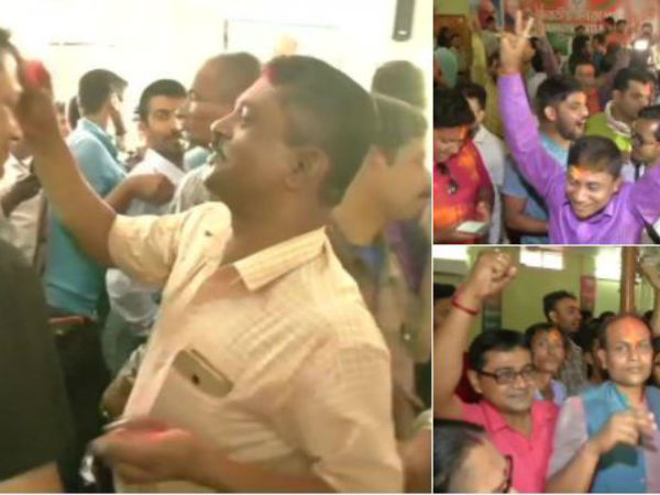 శ్రేణుల సంబరాలు