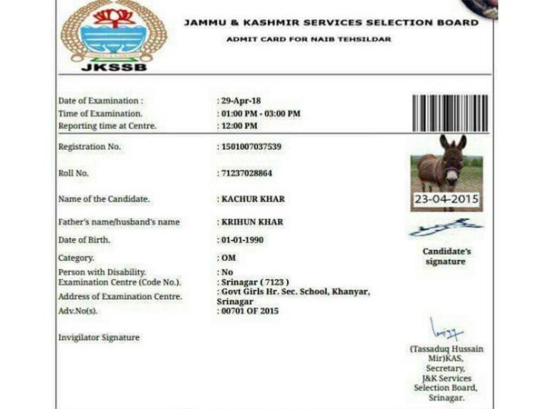 Donkey gets admit card but will it appear for exam, Wonders twitter Donkey gets admit card but will it appear for exam, Wonders twitter