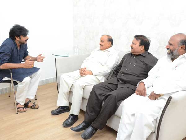 BSP leaders meet Pawan Kalyan BSP leaders meet Pawan Kalyan