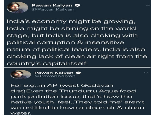 Pawan Kalyan tweets about political situations in the country Pawan Kalyan tweets about political situations in the country