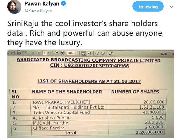 టీవీ 9పై పవన్ కళ్యాణ్