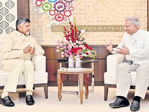 IB Director Rajiv jain Meets CM Chandrababu IB Director Rajiv jain Meets CM Chandrababu