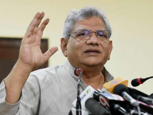 Sitaram Yechury takes on BJP and RSS in CPIM public meeting Sitaram Yechury takes on BJP and RSS in CPIM public meeting
