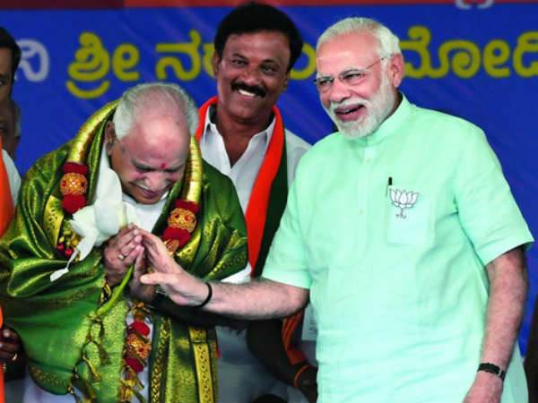 BS Yeddyurappa enters into vidhan sabha like modi BS Yeddyurappa enters into vidhan sabha like modi