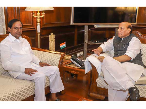 KCR meets Rajnath Singh in New Delhi KCR meets Rajnath Singh in New Delhi